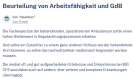 Link Beurteilung von Arbeitsfähigkeit und GdB