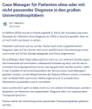 Link Case Manager für Patienten ohne oder mit nicht passender Diagnose in den großen Universitätsspitälern