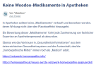 Link Keine Woodoo-Medikamente in Apotheken