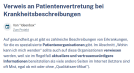 Link Verweis an Patientenvertretung bei Krankheitsbeschreibungen